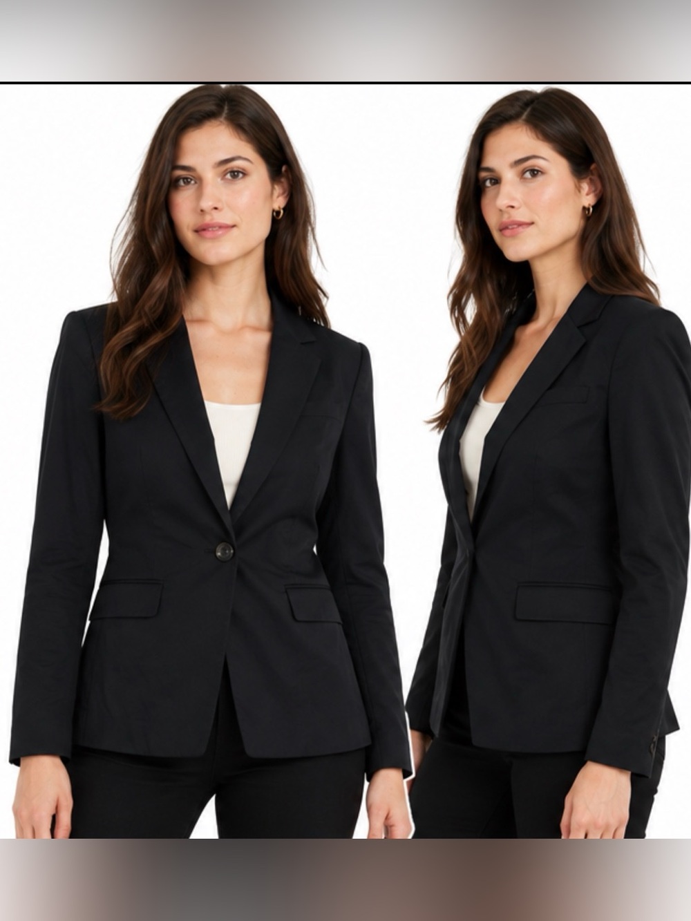 Banana Republic Black Tailored Single-Button Blazer